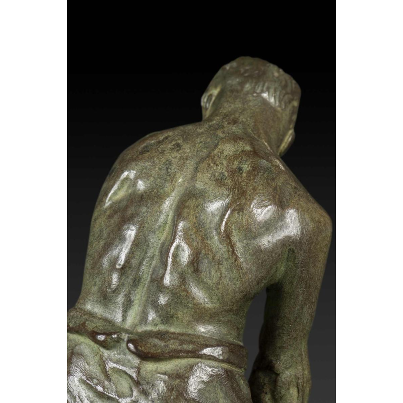 "Small Art Deco bronze statue 'The Hammerer' by Victor Demanet (1895-1964):