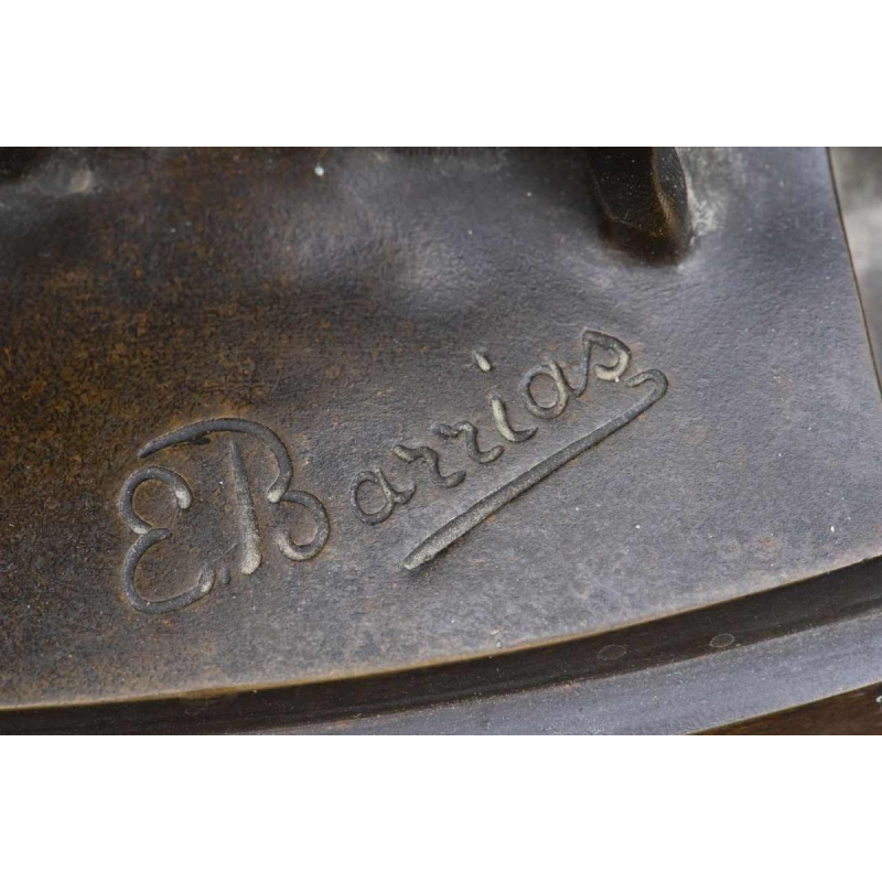Louis-Ernest Barrias "La Liseuse", bronzen sculptuur, 19e eeuw