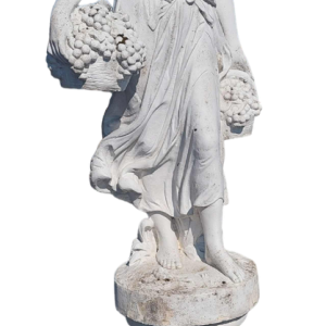 Garden sculpture Lady with grapes in reconstituted stone