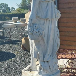Garden sculpture Lady with grapes in reconstituted stone
