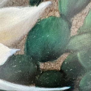 Jules PETIT « Cactusbloemen » schilderij olie op paneel