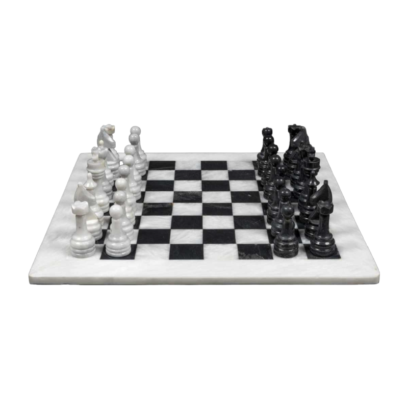 Jeu échecs Marbre Blanc et Noir :