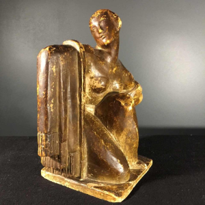 Jean Canneel, WERKPLAATS GIPS 1930, Art Deco sculptuur naakt kubistische vrouw