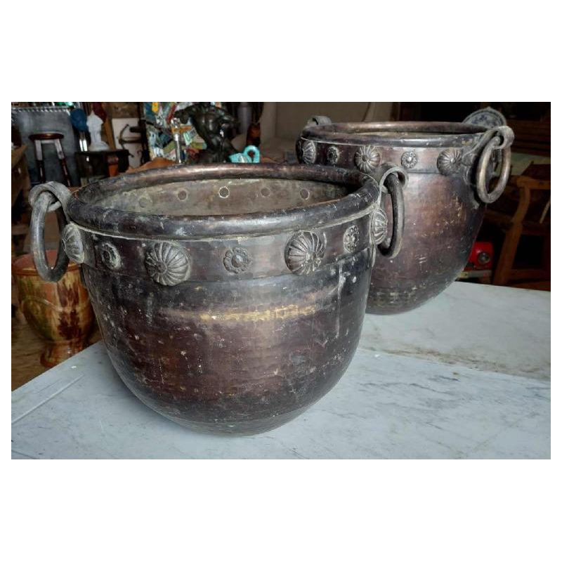Paire de chaudrons en bronze, 19ème siècle