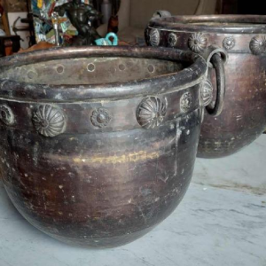 Paire de chaudrons en bronze, 19ème siècle