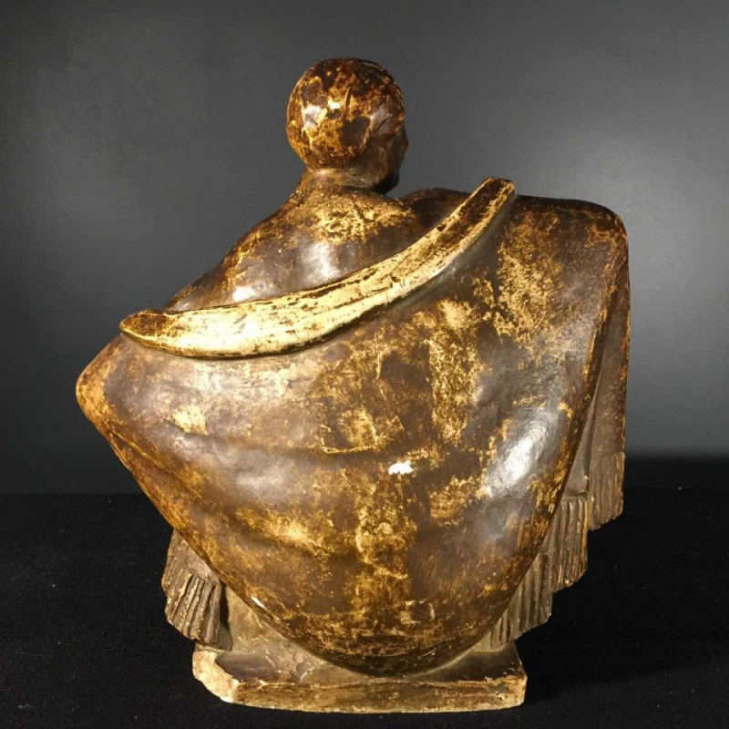 Jean Canneel, WERKPLAATS GIPS 1930, Art Deco sculptuur naakt kubistische vrouw