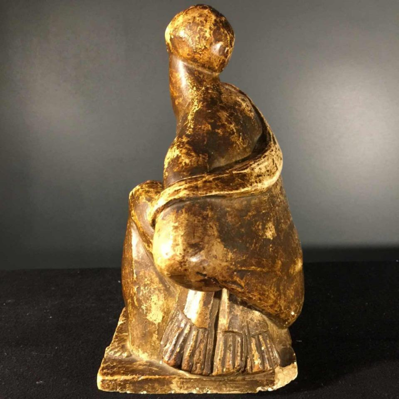 Jean Canneel, WERKPLAATS GIPS 1930, Art Deco sculptuur naakt kubistische vrouw