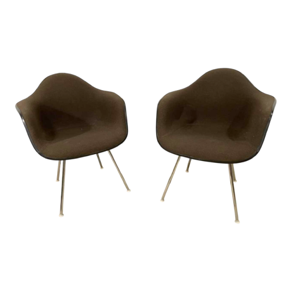 CHARLES & RAY EAMES for HERMAN MILLER, pair/set of 2 ‘Dax’ armchairs, 1977