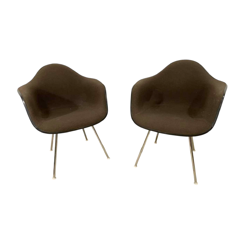CHARLES & RAY EAMES voor HERMAN MILLER, paar / set van 2 fauteuils “Dax”, 1977
