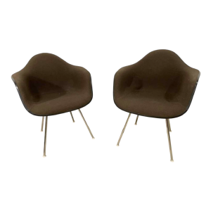 CHARLES & RAY EAMES for HERMAN MILLER, pair/set of 2 ‘Dax’ armchairs, 1977