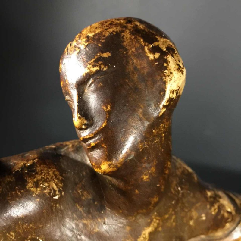 Jean Canneel, PLÃTRE D'ATELIER 1930, Sculpture Art DÃ©co femme nue Cubiste