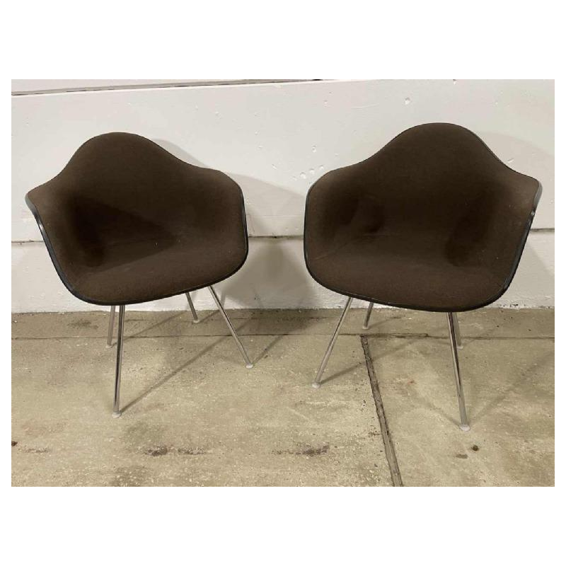 CHARLES & RAY EAMES for HERMAN MILLER, pair/set of 2 ‘Dax’ armchairs, 1977