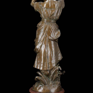Auguste Moreau "Le miroir" sculpture en bronze, XIXe s