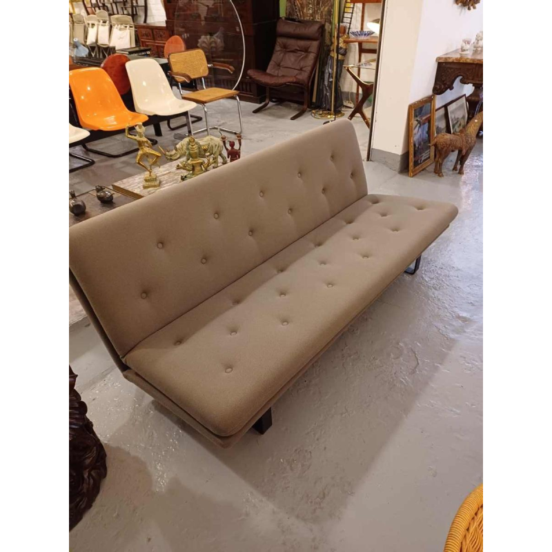 Artifort for Kho Liang Le, sofa/couch C684, lacquered steel frame & fabric seat, 1968