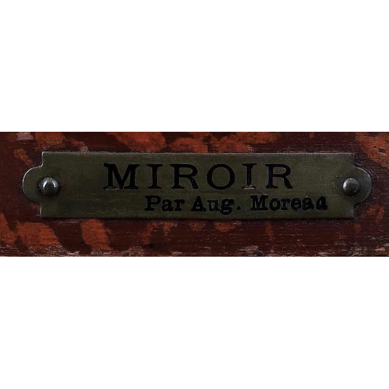 Auguste Moreau "The Mirror" metal sculpture, 19th century