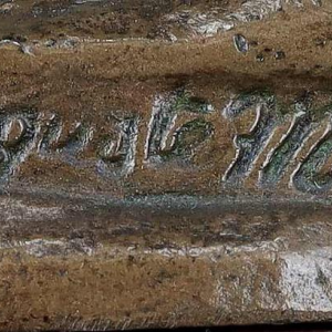 Auguste Moreau "De spiegel" bronzen sculptuur, 19e eeuw