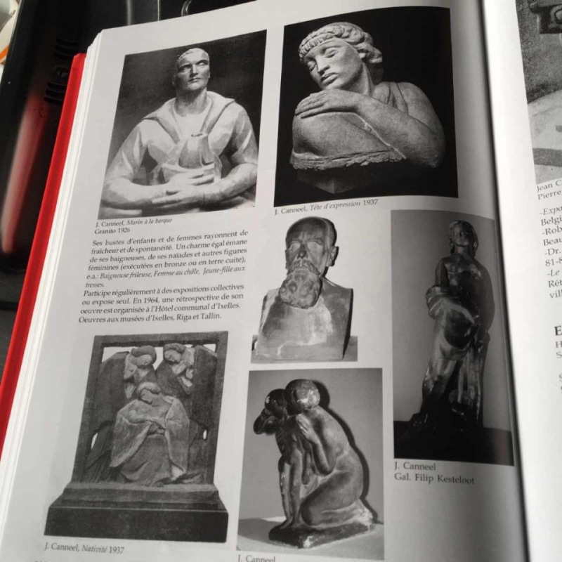 Jean Canneel, WERKPLAATS GIPS 1930, Art Deco sculptuur naakt kubistische vrouw