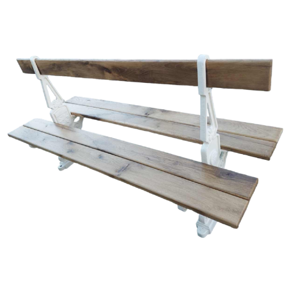 Double cast iron outdoor bench, Paris early 20th century