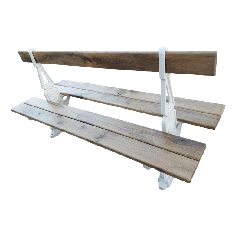 Double cast iron outdoor bench, Paris early 20th century
