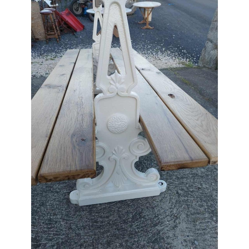 Double banc public d'extérieur en fonte, Paris début 20ème siècle