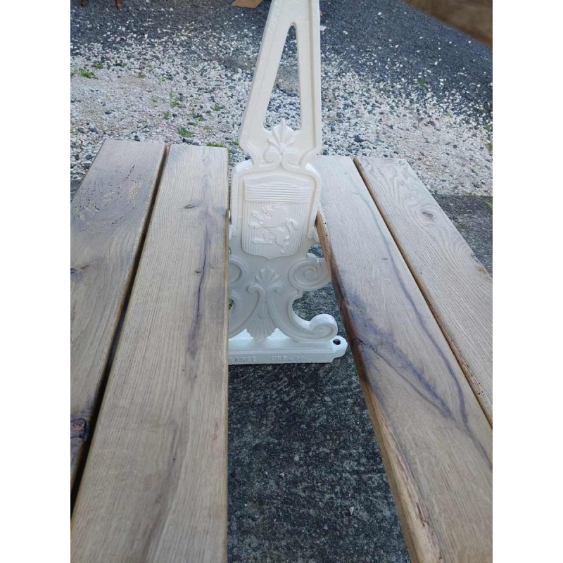 Double banc public d'extérieur en fonte, Paris début 20ème siècle