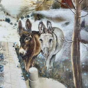 Danielle MOLINA “Summer landscape with donkeys“ oil on panel