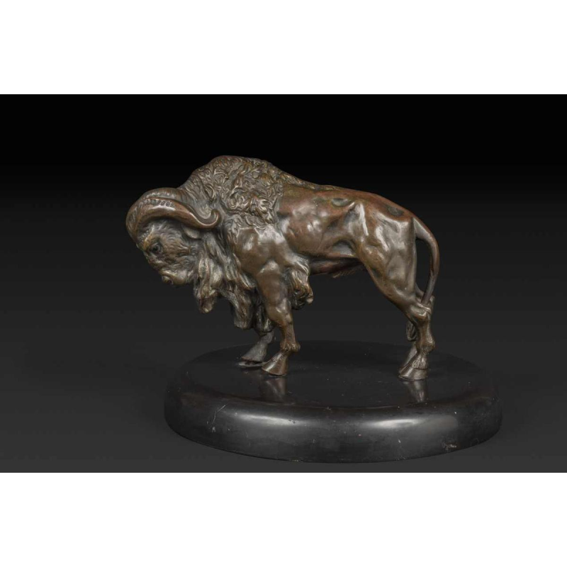 Bronze American Bison Statuette: