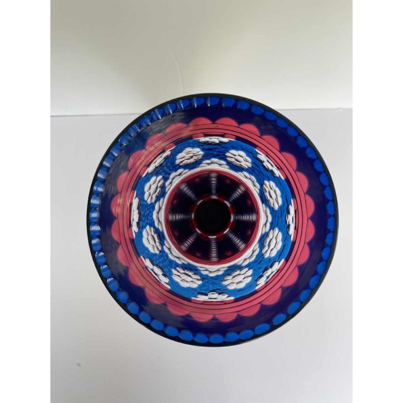 Joseph Simon pour Val-Saint-Lambert, vase triplé rouge et bleu, ca 1920