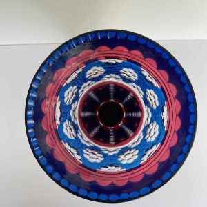 Joseph Simon voor Val-Saint-Lambert, rode en blauwe drievoudige vaas, ca 1920