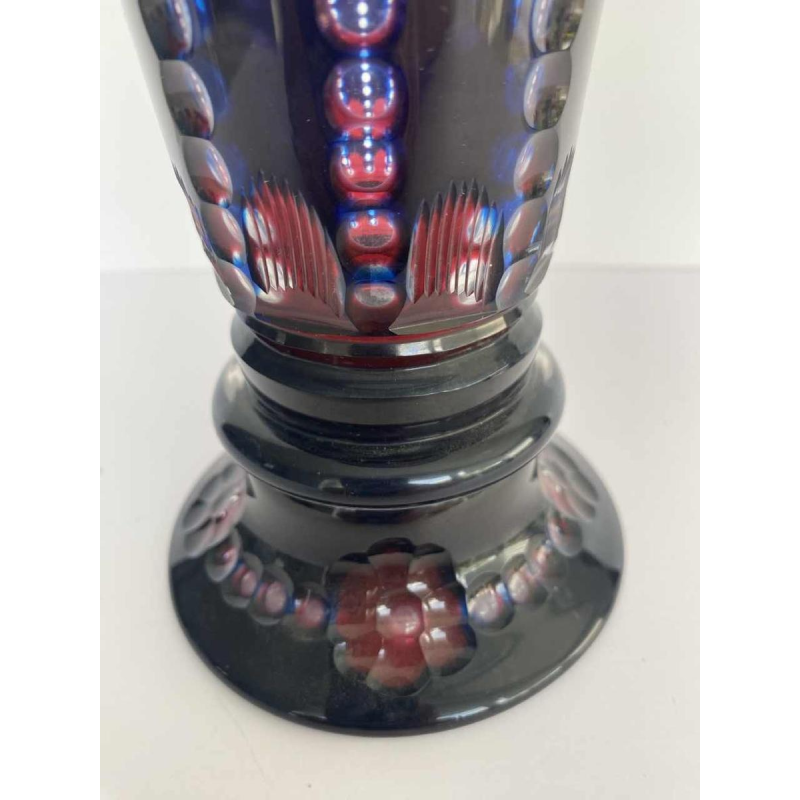 Joseph Simon pour Val-Saint-Lambert, vase triplé rouge et bleu, ca 1920