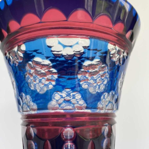 Joseph Simon pour Val-Saint-Lambert, vase triplé rouge et bleu, ca 1920