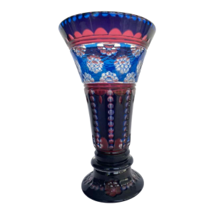 Joseph Simon voor Val-Saint-Lambert, rode en blauwe drievoudige vaas, ca 1920