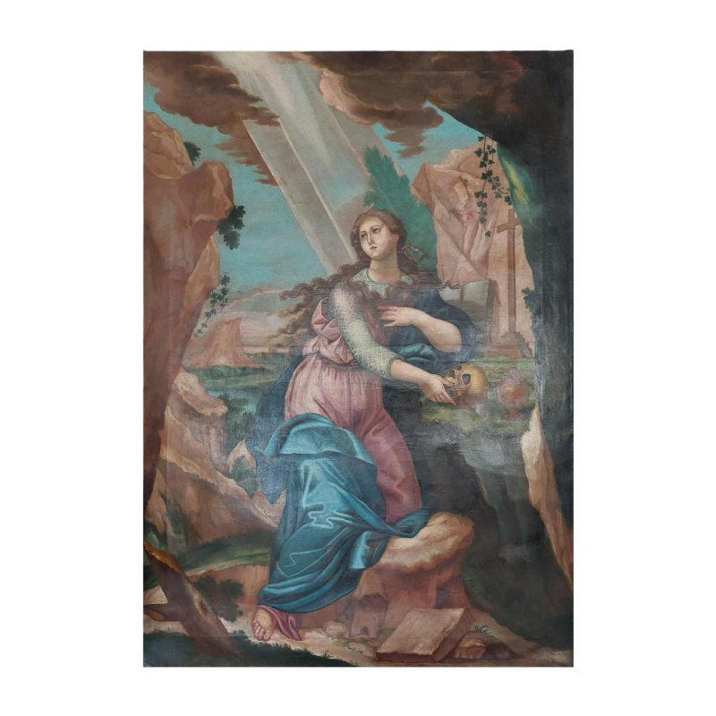 Tableau "Marie-Madeleine" huile sur toile, 19ème siècle