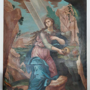 Tableau "Marie-Madeleine" huile sur toile, 19ème siècle