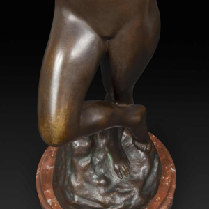 JEF LAMBEAUX «La danseuse aux castagnettes" sculpture femme nue en bronze, fin 19ème