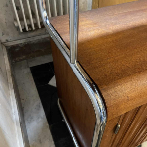 Modernist Art Deco Bauhaus tubular steel & wood 1930 sideboard furniture dresser