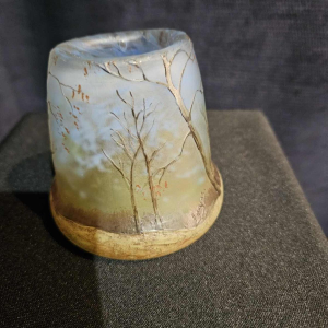 Legras, small Art Nouveau vase in acid-etched glass, early 20th century