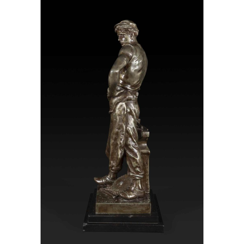 EMILE LOUIS PICAULT "LE TRAVAIL" bronzen beeld, eind 19e eeuw