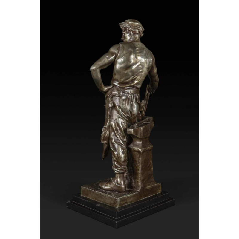 EMILE LOUIS PICAULT "LE TRAVAIL" bronze statue, late 19th century