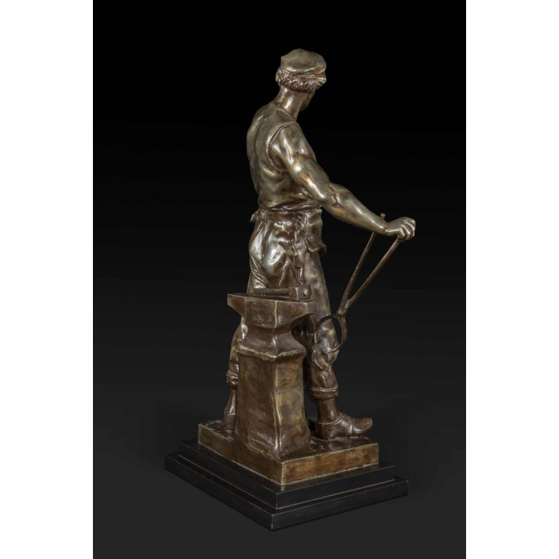 EMILE LOUIS PICAULT « LE TRAVAIL » statue en bronze, fin 19ème siècle