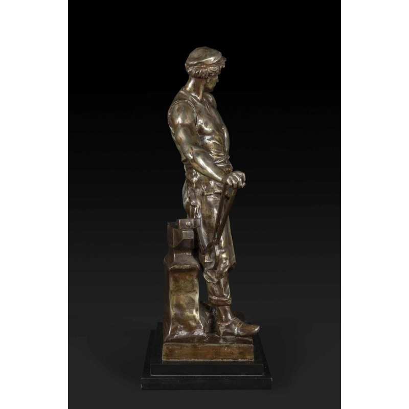 EMILE LOUIS PICAULT "LE TRAVAIL" bronze statue, late 19th century