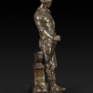 EMILE LOUIS PICAULT "LE TRAVAIL" bronzen beeld, eind 19e eeuw