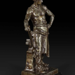 EMILE LOUIS PICAULT « LE TRAVAIL » statue en bronze, fin 19ème siècle