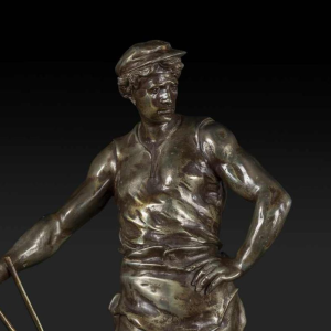 EMILE LOUIS PICAULT "LE TRAVAIL" bronze statue, late 19th century