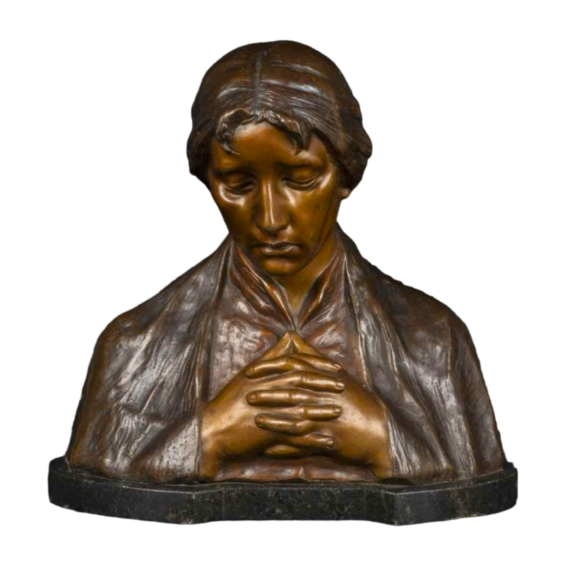 ADOLF JOSEF POHL "MATER DOLOROSA" sculpture bronze bust