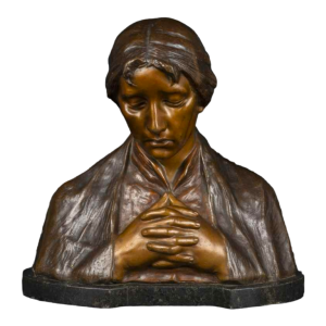 ADOLF JOSEF POHL "MATER DOLOROSA" sculptuur bronzen buste