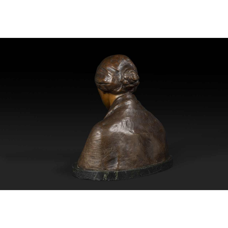 ADOLF JOSEF POHL « MATER DOLOROSA » sculpture buste en bronze