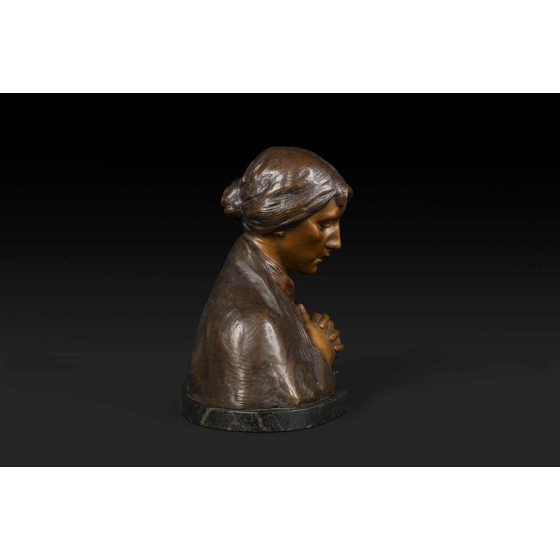 ADOLF JOSEF POHL « MATER DOLOROSA » sculpture buste en bronze