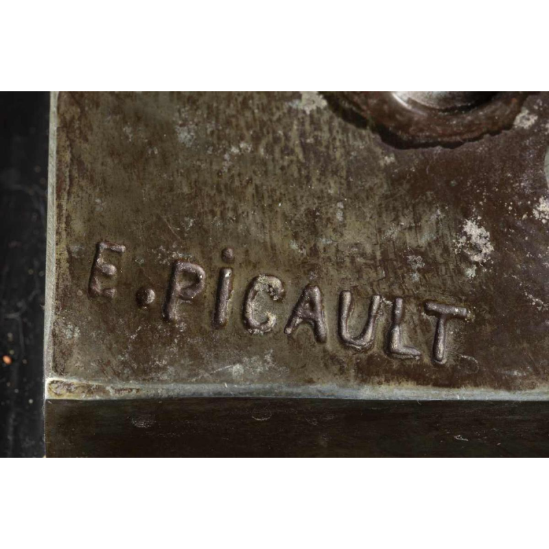 EMILE LOUIS PICAULT « LE TRAVAIL » statue en bronze, fin 19ème siècle