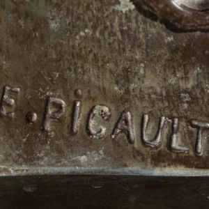 EMILE LOUIS PICAULT « LE TRAVAIL » statue en bronze, fin 19ème siècle